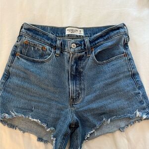 Abercrombie & Fitch Distressed Blue Jean Shorts